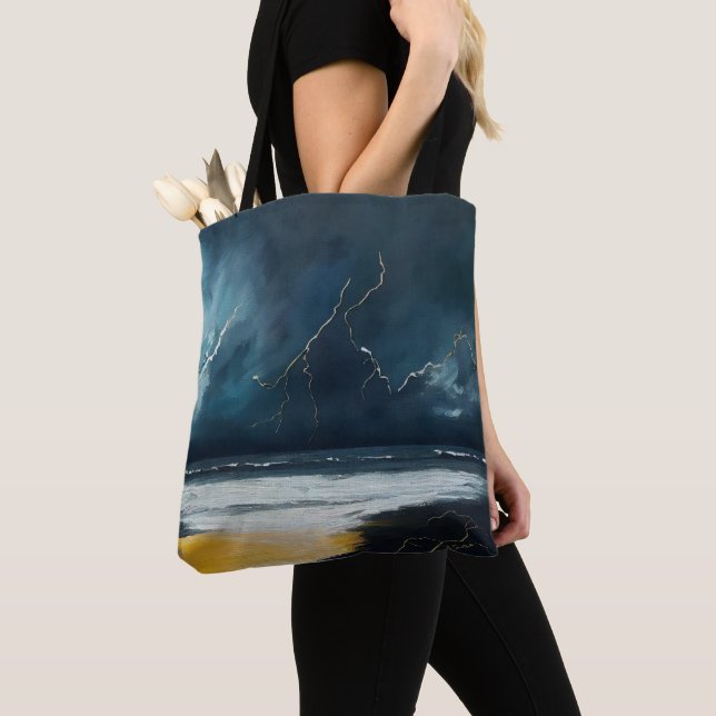 Vor dem Sturm – Abstrakte Seelandschaft Tasche (Von Nahem)