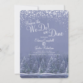 Vor dem Winter Hochzeitsbäume See blau Einladung