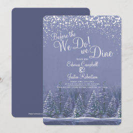 Vor dem Winter Hochzeitsbäume See blau Einladung
