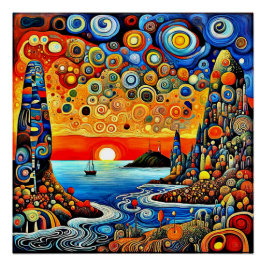 Vor der Enchanted Coast vor Anker Poster