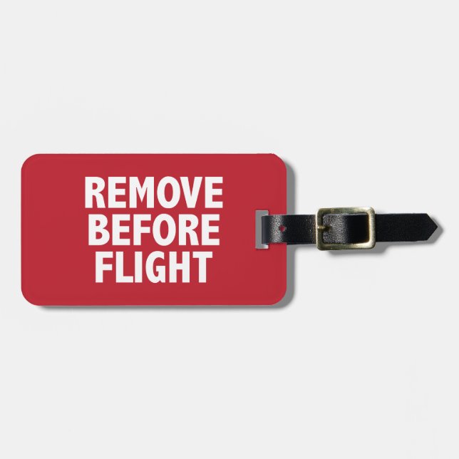 Vor Flug entfernen Gepäckanhänger (Vorderseite horizontal)