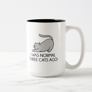 Vor ich war normalen drei Katzen Zweifarbige Tasse