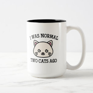 Vor ich war normalen zwei Katzen Zweifarbige Tasse
