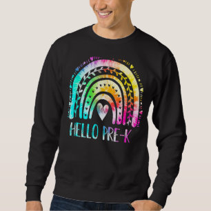 Vor K Back to School Hello Kindergarten Gefärbte K Sweatshirt
