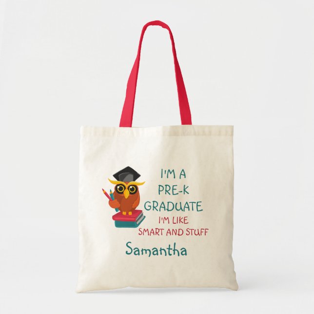 Vor-K Graduate Niedlich 2023 Owl Funny Abschluss N Tragetasche (Vorne)