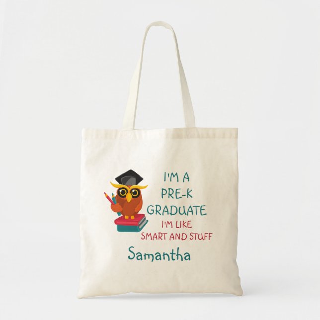Vor-K Graduate Niedlich 2023 Owl Funny Abschluss N Tragetasche (Vorne)