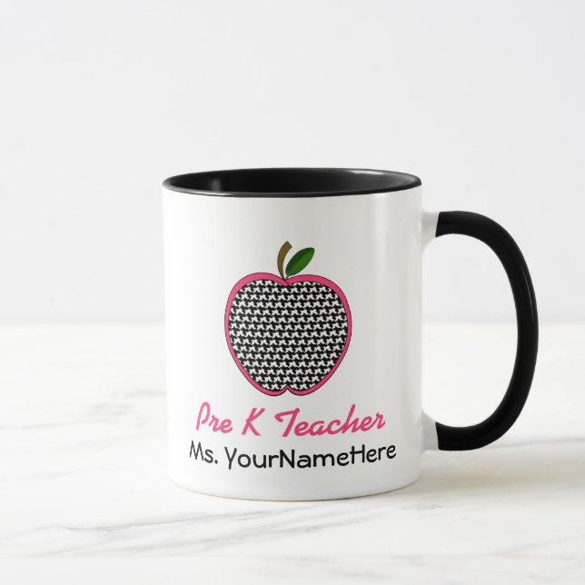 Vor Kindergärtnerin-Tasse - Hahnentrittmuster Tasse (Rechts)