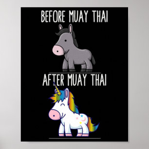Vor Muay Thai Unicorn Kämpfen Boxing Poster