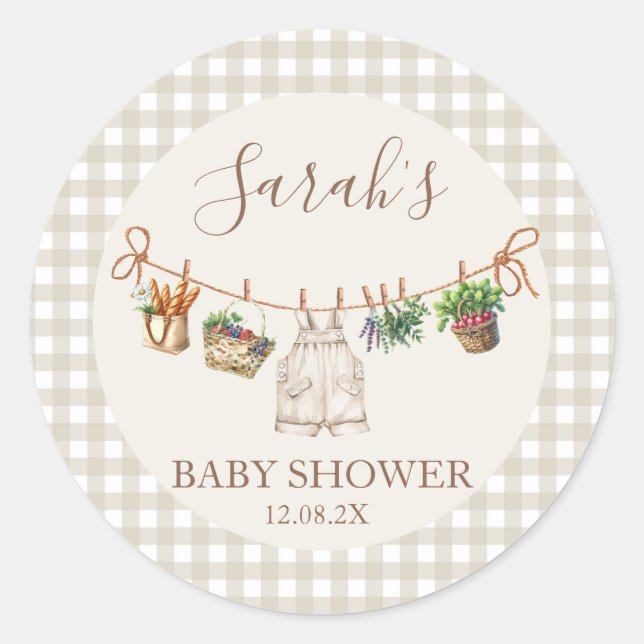 Vor Ort gebaute Babydusche Runder Aufkleber (Vorderseite)