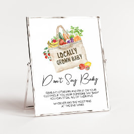 Vor Ort gebaute Babydusche sagt kein Babyzeichen Poster