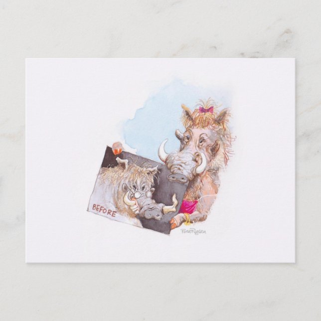 Vor und danach postkarte (Vorderseite)