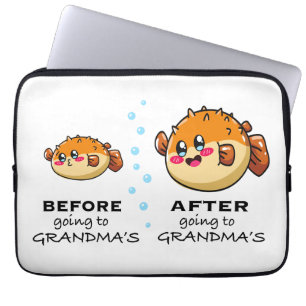 Vor und nach dem Besuch in Oma Funny Nana Laptopschutzhülle