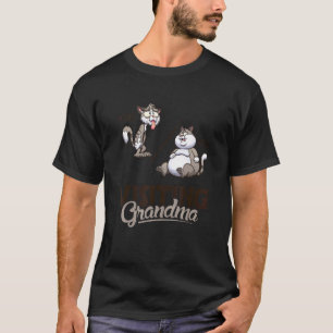 Vor und nach dem Besuch Oma Katze Katze T-Shirt