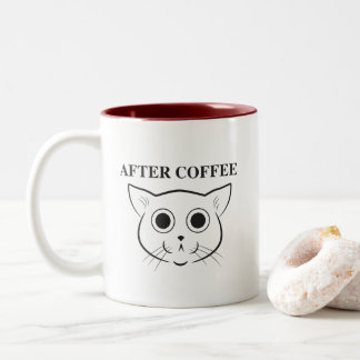 Vor und nach Kaffee Katzen-Tasse Zweifarbige Tasse