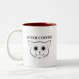 Vor und nach Kaffee Katzen-Tasse Zweifarbige Tasse