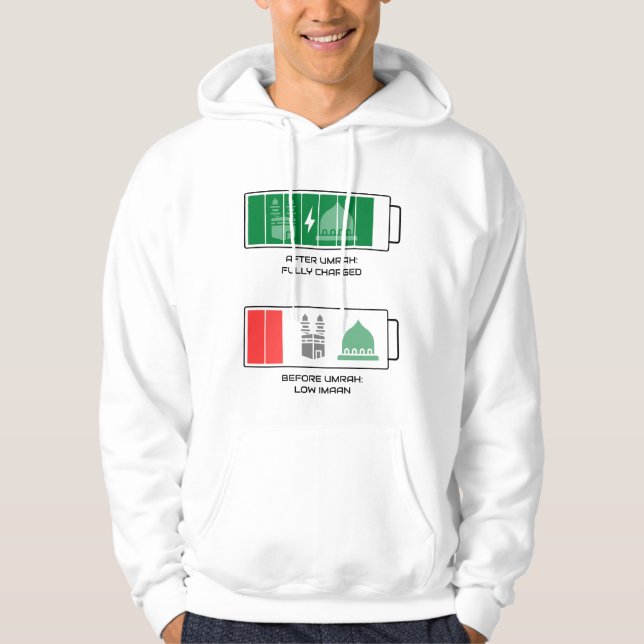 Vor und nach Umrah Imaan Recharge Hoodie (Vorderseite)