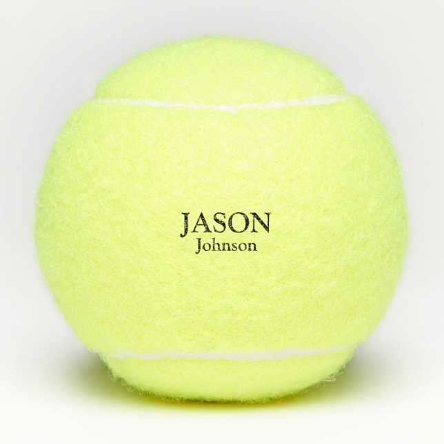 Vor- und Nachname Personalisiert Tennisbälle (Vorderseite)