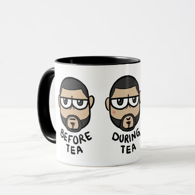 Vor/während/nach Tee Tasse (Vorderseite Links)
