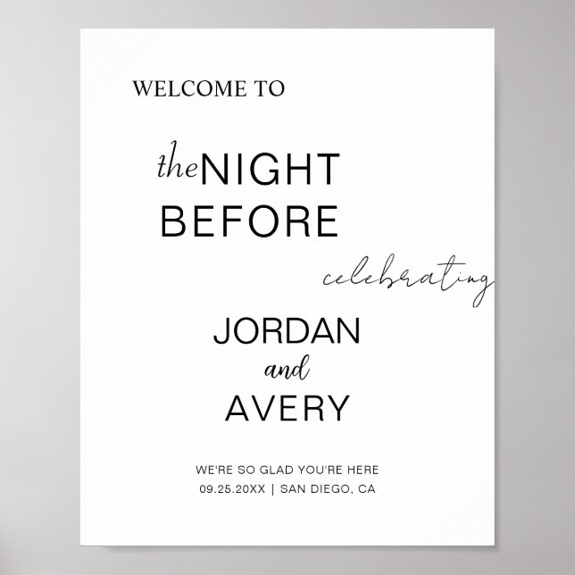 Vor Welcom Minimalistische Probe Poster (Vorne)