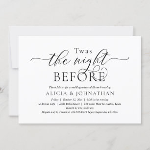 Vorabend, Modernes Hochzeitsessen Probe Einladung