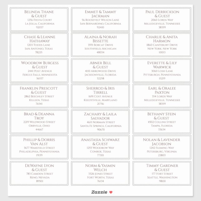 Voradressierte Adressenmarken Aufkleber (Blatt)