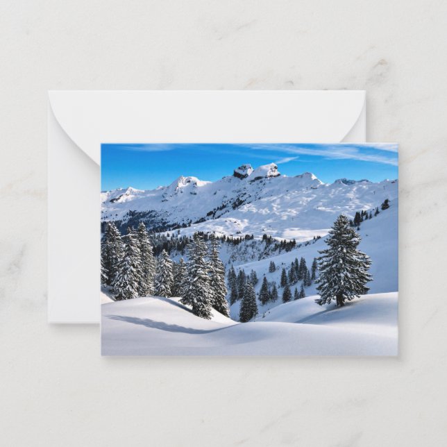Voralpen, landschaftliches Winterfoto Mitteilungskarte (Vorderseite)