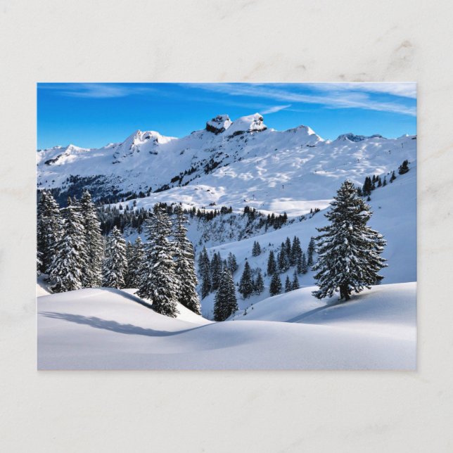 Voralpen, landschaftliches Winterfoto Postkarte (Vorderseite)