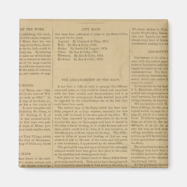 Voratlas des Staat Maine Magnet (Vorne)