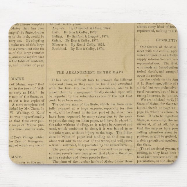 Voratlas des Staat Maine Mousepad (Vorne)