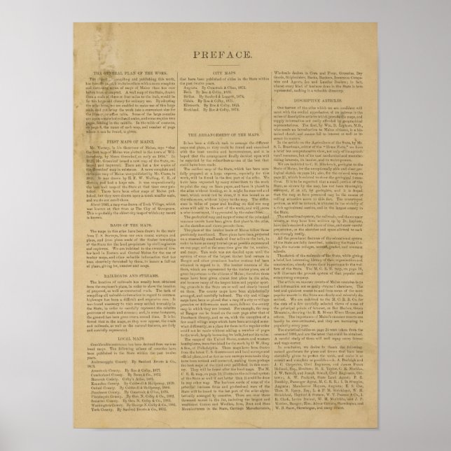 Voratlas des Staat Maine Poster (Vorne)