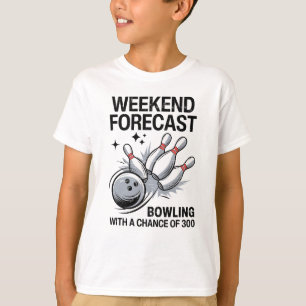 Vorausschätzung des Bowlings am Wochenende mit ein T-Shirt