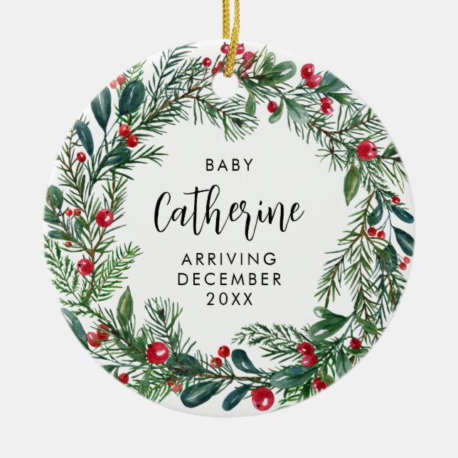 Voraussicht der Schwangerschaft des Kindes Ankündi Keramik Ornament (Vorne)