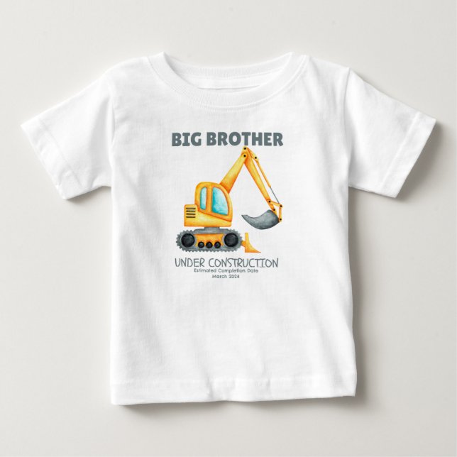 Voraussichtlicher Termin für den Großen Bruder im  Baby T-shirt (Vorderseite)