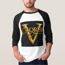VORBE Fashion Premium Gold Monogram Raglan T - Shi