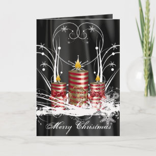 Vorbedruckte Weihnachtskerzenkarte Feiertagskarte