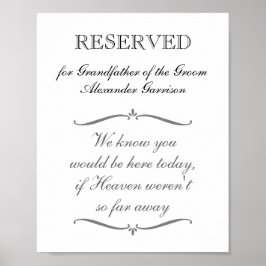 Vorbehalten Großvater der Groom-Gedenkhochzeit Poster