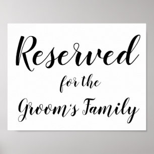 Vorbehalten Zeichen - Familie des Groom Poster