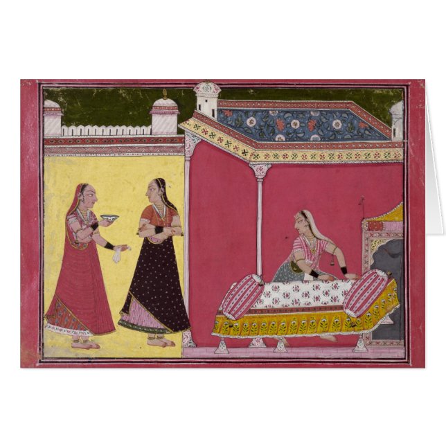 Vorbereiten des Betts, Bilaspur, c.1690-1700 (Vorderseite (Horizontal))