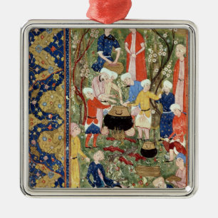 Vorbereiten einer Mahlzeit Silbernes Ornament