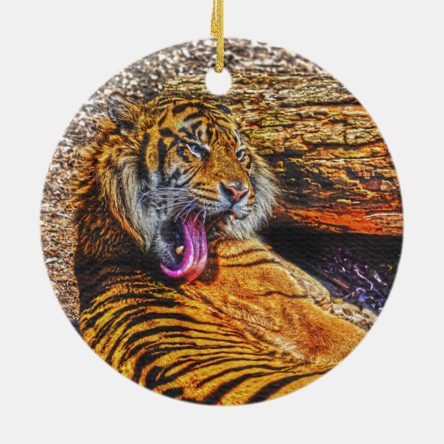 Vorbereiten von Sumatran Tiger Big Cat Wildlife Keramikornament (Hinten)