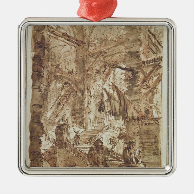Vorbereitendes Zeichnen für Platte Nr. VIII Ornament Aus Metall (Vorne)