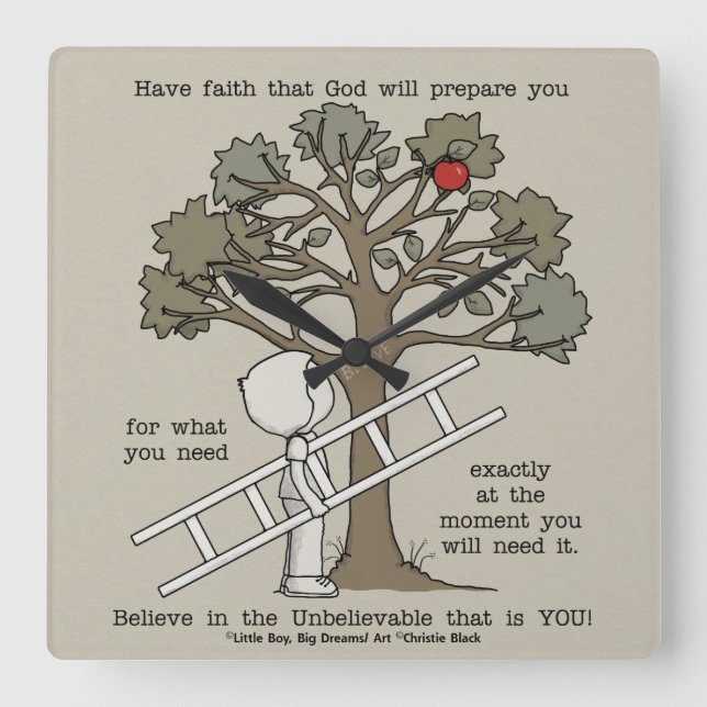 vorbereitet sein quadratische wanduhr (Vorderseite)