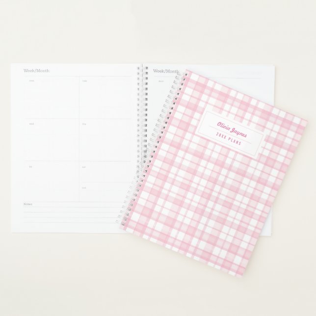 Vorbereitete Gingham-Geschenke für sie Personalisi Planer (Anzeige)