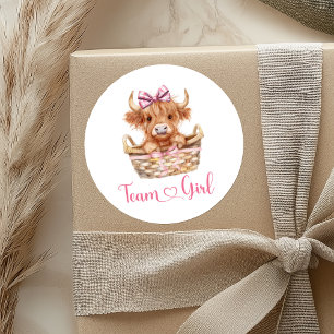 Vorbereiteter Bulle oder Färse Team Mädchen Aufkle Runder Aufkleber