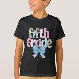 Vorbereiteter Lehrer der fünften Klasse Blaue Flor T-Shirt