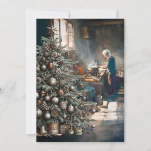 VORBEREITUNG AUF DAS WEIHNACHTSESSEN FEIERTAGSKARTE