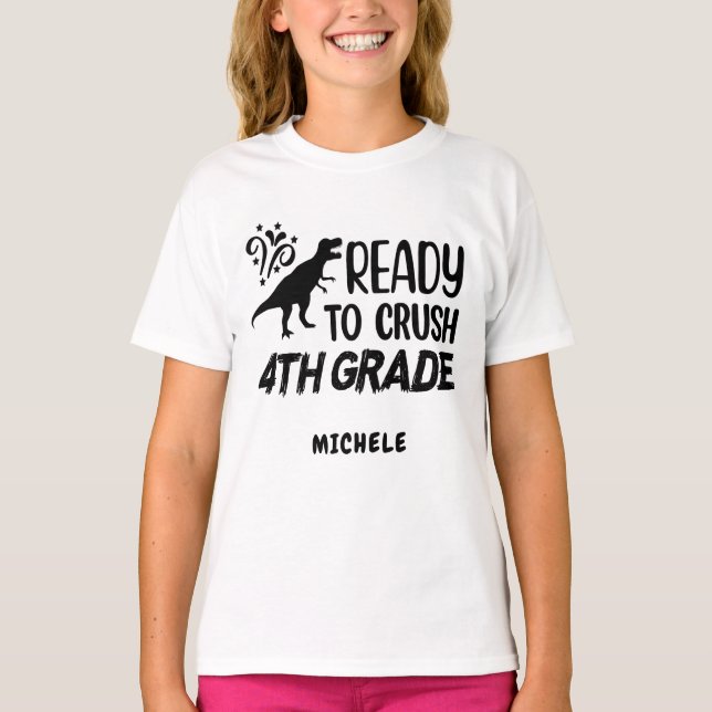 Vorbereitung auf den 4. Grade Dinosaurier T-Shirt (Vorderseite)