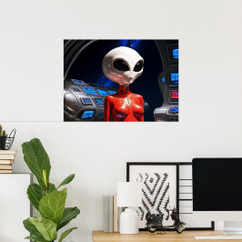 Vorbereitung auf den Flug AI Alien Art Poster
