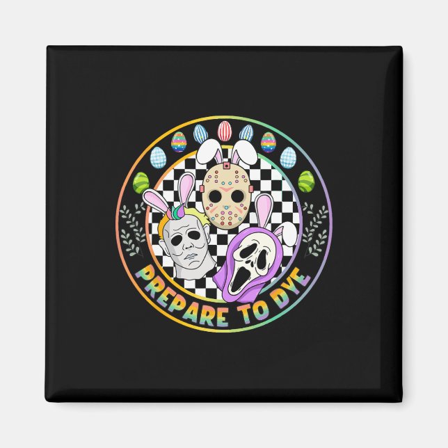 Vorbereitung auf Groovy Dye Funny Oaster Horror Fä Magnet (Vorne)