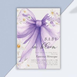 Vorbereitung Baby in Blüte Gänseblümchen Lila Schl Einladung